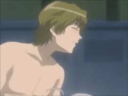 Rule 34 | 1girl, 2boys, animated, animated gif, bisexual male, closed eyes, fellatio, kurai mirai, licking, lowres, multiple boys, nude, oral, penis, penises touching, pubic hair, uncensored