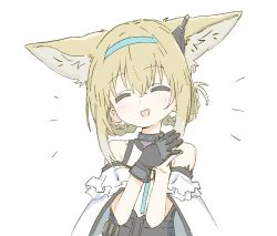 Rule 34 | 1girl, animal ears, arknights, braided hair rings, closed eyes, open mouth, shinagiku, smile, solo, suzuran (arknights), tagme, twitter, white background