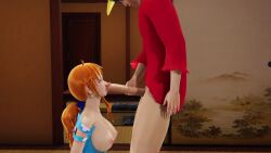 Rule 34 | 1boy, 1girl, 3d, animated, bouncing breasts, breasts, breasts out, clothed sex, fellatio, hat, hetero, illusion soft, indoors, japanese clothes, large breasts, low ponytail, moaning, monkey d. luffy, nami (one piece), nami (one piece) (wano), one piece, oral, orange hair, sound, tagme, video, wanereart3d