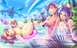 Rule 34 | 5girls, 6+boys, afloat, animal on arm, axton (borderlands), bare shoulders, beach, beach volleyball, bikini, bird, bird on arm, blonde hair, blue eyes, blue hair, blz, borderlands (series), borderlands 2, breasts, brick (borderlands), brown eyes, claws, cleavage, cloud, collarbone, criss-cross halter, day, fern, fish, frilled bikini, frills, front-tie top, gaige, goggles, goggles on head, halterneck, innertube, krieg, large breasts, lilith (borderlands), lying, mask, mask on head, maya (borderlands), monster, moon, mordecai (borderlands), multiple boys, multiple girls, one-piece swimsuit, open mouth, outdoors, palm tree, parted lips, partially submerged, patricia tannis, rainbow, red eyes, red hair, riding, salvador (borderlands), short hair, sky, slingshot swimsuit, smile, son of crawmerax, submerged, swim ring, swimsuit, talon (borderlands), tanning, teeth, tiny tina, tree, umbrella, upside-down, zer0