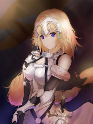 Rule 34 | 1girl, armor, bad id, bad pixiv id, blonde hair, blue eyes, breasts, cleavage, expressionless, fate/apocrypha, fate/grand order, fate (series), jeanne d&#039;arc (fate), jeanne d&#039;arc (ruler) (fate), jeanne d&#039;arc (third ascension) (fate), large breasts, looking at viewer, short hair, solo, u.d, upper body