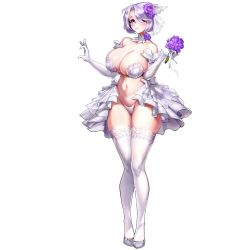 Rule 34 | 1girl, bare shoulders, blush, bouquet, breasts, bridal veil, cleavage, closed mouth, collar, detached collar, elbow gloves, flower, frilled gloves, frilled skirt, frills, full body, game cg, gloves, hair flower, hair ornament, hair over one eye, heart, heart hands, high heels, highres, holding, holding bouquet, huge breasts, lace, lace-trimmed legwear, lace trim, large breasts, last origin, layered skirt, linea alba, looking at viewer, muse (last origin), navel, neck flower, official alternate costume, official art, panties, pasties, pigeon-toed, purple eyes, purple flower, purple hair, ribbon, ribbon-trimmed gloves, ribbon trim, see-through, short hair, showgirl skirt, skindentation, skirt, solo, string panties, tachi-e, thighhighs, thighs, thong, transparent background, underwear, uyu ddongkko, veil, wedding, white collar, white footwear, white gloves, white hair, white panties, white ribbon, white skirt, white thighhighs