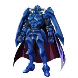Rule 34 | 10s, 1boy, accel world, armor, armored boots, blue footwear, blue gloves, blue knight (accel world), boots, duel avatar, full armor, gauntlets, gloves, helmet, horns, male focus, simple background, solo, white background
