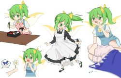 Rule 34 | + +, 2girls, barefoot, black footwear, bloomers, blush, blush stickers, cirno, cropped torso, daisy, daiyousei, dress, esthoric, fairy wings, flower, full-face blush, green eyes, green hair, highres, multiple girls, multiple views, nose blush, open mouth, shoes, side ponytail, sitting, socks, tears, toes, touhou, underwear, wings