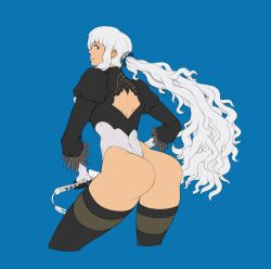Rule 34 | 1girl, ass, charlotte smoothie, cosplay, highres, nier (series), nier:automata, one piece, resident drawfriend, thighhighs, 2b (nier:automata) (cosplay)