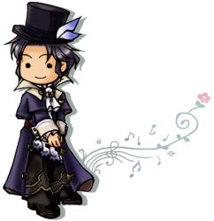 Rule 34 | 1boy, chibi, frederic chopin (trusty bell), fuju, hat, lowres, male focus, musical note, solo, trusty bell, white background