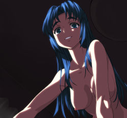 Rule 34 | 10s, 1girl, a1 (initial-g), absurdres, asakura ryouko, blue eyes, blue hair, breasts, completely nude, from below, highres, long hair, matching hair/eyes, nipples, non-web source, nude, pov, solo, suzumiya haruhi no shoushitsu, suzumiya haruhi no yuuutsu, you gonna get raped