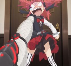 Rule 34 | angry, anime screenshot, bandages, beatrice flowerchild, fate/kaleid liner prisma illya, fate (series), red hair, screencap, solo, teardrop, thighhighs, twintails