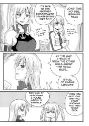 Rule 34 | 10s, 2girls, bismarck (kancolle), comic, drie, english text, graf zeppelin (kancolle), greyscale, kantai collection, monochrome, multiple girls, v-shaped eyebrows
