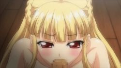 Rule 34 | animated, animated gif, blonde hair, blush, censored, character request, colosseum no senki another story, fellatio, mosaic censoring, oral, penis, red eyes, scarlett ellis vastia