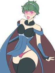 Rule 34 | 1boy, alm (fire emblem), ass, bulge, celica (fire emblem), celica (fire emblem) (cosplay), cosplay, crossdressing, fire emblem, fire emblem echoes: shadows of valentia, highres, huge ass, hypnosis, lips, male focus, mind control, nintendo, sealguy, simple background, solo, standing, trap, white background