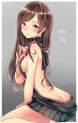 Rule 34 | 10s, 1girl, 2017, ass, backless dress, backless outfit, bare back, bare shoulders, blush, breasts, brown eyes, brown hair, butt crack, dated, dress, halterneck, idolmaster, idolmaster cinderella girls, long hair, looking at viewer, meme attire, nitta minami, ribbed sweater, sideboob, sketch, solo, sweater, sweater dress, turtleneck, turtleneck sweater, virgin killer sweater, xe-cox