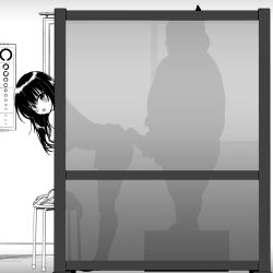 Rule 34 | 1boy, 1girl, age difference, ass, bent over, breasts, fat, fat man, hetero, imminent penetration, kotegawa yui, long hair, lovelovemaid, older man and younger girl, penis, penis silhouette, phone, principal (to love-ru), silhouette, to love-ru