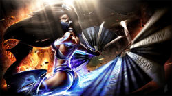 Rule 34 | 1girl, armlet, ass, braid, breasts, bridal gauntlets, brown hair, cleavage, earrings, epic, fighting stance, folding fan, hair down, hair ornament, hand fan, jewelry, kitana, long hair, looking at viewer, makeup, mask, midway, mortal kombat (series), mouth mask, multiple braids, realistic, revealing clothes, solo, toned, weapon