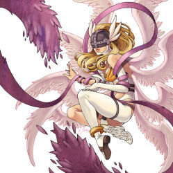 Rule 34 | angel, angel girl, angewomon, belt, covered eyes, digimon, mask, wings
