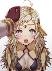 Rule 34 | 1boy, 1girl, absurdres, ahoge, blonde hair, breasts, circlet, commission, commissioner upload, fire emblem, fire emblem fates, fire emblem heroes, gloves, grey eyes, headpat, heart, heart-shaped pupils, hetero, highres, kiran (fire emblem), kiran (male) (fire emblem), long hair, looking at viewer, male hand, medium breasts, nintendo, open mouth, ophelia (fire emblem), saikunartworks, sexually suggestive, symbol-shaped pupils