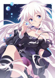 Rule 34 | 1girl, blue eyes, bubble, choker, highres, holding, ia (vocaloid), long hair, marble (toy), silver hair, solo, umiko (munemiu), vocaloid