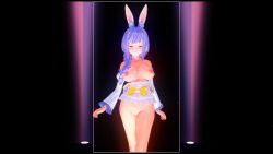Rule 34 | 1girl, 3d, animal ears, animated, ass, barefoot, blue hair, bottomless, bouncing breasts, braid, breasts, detached sleeves, highres, hololive, large breasts, long hair, mature female, nipples, pekomama, pussy, rabbit ears, sound, tagme, video, virtual youtuber, walking, wataamage