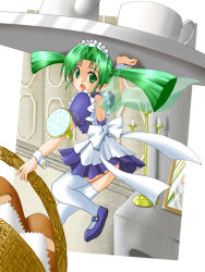 Rule 34 | 1girl, artist request, basket, bread, c-mond, fairy, fairy wings, food, jewelry, maid headdress, puchi carat, ring, taito, wings