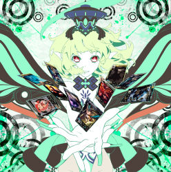 Rule 34 | 1girl, 92m, bad id, bad pixiv id, blonde hair, card, fairy, fairy (lord of vermilion), floating card, fingernails, floating card, hat, lord of vermilion, nail polish, open mouth, pointy ears, red eyes, solo, wings