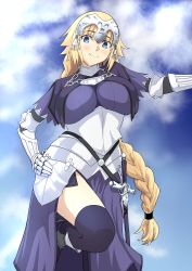 Rule 34 | 1girl, absurdres, blonde hair, blue eyes, braid, breasts, fate/apocrypha, fate/grand order, fate (series), female focus, highres, iwao178, jeanne d&#039;arc (fate), jeanne d&#039;arc (ruler) (fate), large breasts, long hair, looking at viewer, smile, solo
