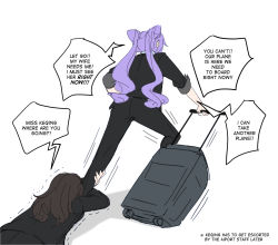 Rule 34 | 2girls, commentary, cone hair bun, contemporary, double bun, english commentary, english text, formal, from behind, genshin impact, hair bun, highres, hinagi (fox priest), holding leg, keqing (genshin impact), long hair, multiple girls, purple hair, simple background, speech bubble, suit, white background