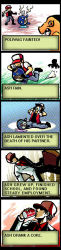 Rule 34 | 5koma, aged up, agumon, ash ketchum, can, comic, creatures (company), crossover, death, digimon, digimon (creature), drink can, drinking, english text, formal, game freak, gen 1 pokemon, highres, long image, male focus, nintendo, pokemon, pokemon (anime), pokemon (classic anime), pokemon (creature), poliwag, soda can, suitcase, tall image, tears, translated, vomit
