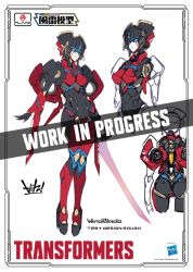 Rule 34 | 1girl, autobot, ban! (bansankan), blue eyes, character name, company name, concept art, energy sword, flame toys, flame toys windblade, hasbro, holding, holding sword, holding weapon, multiple views, official art, second-party source, sword, transformers, unfinished, watermark, weapon, windblade