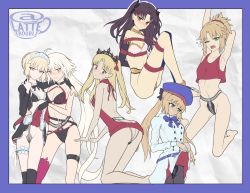 Rule 34 | 6+girls, absurdres, ahoge, arm up, armpits, artist name, artoria caster (fate), artoria pendragon (alter swimsuit rider) (fate), artoria pendragon (fate), ass, bdsm, belt, black gloves, black hair, black pantyhose, black thighhighs, blonde hair, blush, bondage, bound, bow, breasts, butt crack, character request, chastity belt, clothes lift, collar, elbow gloves, embarrassed, ereshkigal (fate), fate/grand order, fate (series), gloves, green eyes, highres, ishtar (fate), jeanne alter, jeanne d&#039;arc alter (fate), lattetrouble, lifting own clothes, lifting another&#039;s clothes, long hair, looking at viewer, maid headdress, medium breasts, meme attire, mordred (fate), multiple girls, one eye closed, open mouth, pantyhose, parted lips, purple bow, purple thighhighs, red eyes, rope, short hair, single thighhigh, skindentation, skirt, skirt lift, small breasts, stretching, teeth, thigh belt, thigh strap, thighhighs, upper teeth only, very long hair, virgin killer sweater, yellow eyes