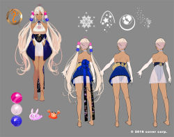 Rule 34 | 1girl, anklet, bare back, bare shoulders, breasts, brown eyes, character sheet, commentary request, dark-skinned female, dark skin, dress, elbow gloves, from behind, gloves, hair ornament, hololive, hololive english, jewelry, large breasts, leotard, multiple views, nail polish, official art, pako (pakosun), planet hair ornament, sideboob, sleeveless, toenail polish, toenails, tsukumo sana, tsukumo sana (1st costume), virtual youtuber, white dress, white gloves, yatagarasu (tsukumo sana)