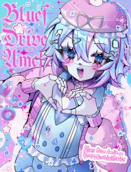 Rule 34 | 1girl, absurdres, android, blue eyes, blue hair, blues drive amelia (vtuber) am-bot, choker, colored sclera, colorful, commission, cursor, frills, hair between eyes, hair ornament, hakurokku, hat, heart, heart choker, heart hands, highres, indie virtual youtuber, joints, long sleeves, looking at viewer, medium hair, messy hair, multicolored hair, nail polish, open mouth, pastel colors, pink hair, robot, robot joints, second-party source, skeb commission, skirt, smile, solo, thick eyelashes, virtual youtuber