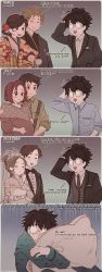 Rule 34 | 2018, 3girls, 4boys, 4koma, artist self-insert, black hair, blush, bridal veil, bride, brown hair, comic, commentary, crying, dress, english commentary, english text, flower, flying sweatdrops, glasses, gradient background, groom, hair flower, hair ornament, highres, husband and wife, japanese clothes, kawacy, kimono, lonely, multiple boys, multiple girls, hugging object, opaque glasses, pillow, pillow hug, pregnant, real life, semi-rimless eyewear, short hair, standing, streaming tears, tears, truth, tuxedo, under-rim eyewear, veil, waistcoat, wedding, wedding dress