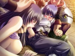 Rule 34 | 1girl, armor, blush, breasts, brother and sister, fellatio, forced, incest, knight, large breasts, mashou no nie, matilda cashew, multiple boys, forced partners, nipples, oral, penis, rape, restrained, siblings, uncensored