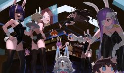 Rule 34 | 2boys, 6+girls, :d, ;p, absurdres, animal ears, armpits, artoria pendragon (all), artoria pendragon (fate), ass, back, bandage over one eye, bandaged arm, bandages, bar (place), bare shoulders, barefoot, black eyes, black socks, blonde hair, blue eyes, blush stickers, breasts, brown hair, chestnut mouth, clenched teeth, crossdressing, crossed legs, detached collar, eyeliner, fake animal ears, fangs, fate/apocrypha, fate/extra, fate/extra ccc, fate/grand order, fate (series), floating, fou (fate), fujimaru ritsuka (female), fujimaru ritsuka (male), glasses, grey hair, hair bun, hand on own hip, helmet, highres, hikimayu, hood (james x), horns, ishtar (fate), jeanne d&#039;arc (fate), jeanne d&#039;arc (ruler) (fate), jeanne d&#039;arc alter (avenger) (fate), jeanne d&#039;arc alter (fate), kingprotea (fate), kneehighs, knees to chest, leonardo da vinci (fate), leotard, long hair, makeup, male playboy bunny, mash kyrielight, moss, multiple boys, multiple girls, one eye closed, open mouth, orange hair, pantyhose, parted bangs, pink hair, playboy bunny, purple hair, rabbit ears, rabbit tail, riyo (lyomsnpmp) (style), saber alter, short hair, shuten douji (fate), single hair bun, single kneehigh, single sock, single thighhigh, sitting, smile, socks, standing, tail, teeth, thighhighs, thumbs up, tongue, tongue out, tray, wrist cuffs, yellow eyes
