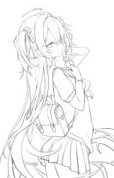 Rule 34 | 1girl, absurdres, freng, highres, long hair, original, sketch, solo, twintails, white background