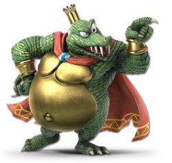 Rule 34 | 1boy, armband, cape, claws, colored skin, crocodilian, crown, donkey kong (series), donkey kong country, full body, gold trim, green skin, highres, king k. rool, male focus, nintendo, official art, outie navel, solo, standing, super smash bros., transparent background