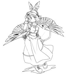 Rule 34 | 1girl, alternate costume, animal ears, armor, arrow (projectile), bird ears, bird wings, blush, boots, bow (weapon), cross-laced footwear, dress, earrings, fingernails, full body, greyscale, holding, holding bow (weapon), holding weapon, ini (inunabe00), jewelry, lace-up boots, long fingernails, monochrome, mystia lorelei, parted lips, quiver, sharp fingernails, short hair, simple background, single earring, solo, touhou, weapon, white background, winged hat, wings