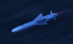 Rule 34 | anti ship missile, evening, exhaust, flying, military, missile, night, no humans, ogata tank, original, sky, smoke, type 93 air-to-ship missile, weapon, weapon focus, wings