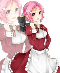 Rule 34 | 10s, 1girl, collaboration, colorized, hammer, hima38, lisbeth (sao), maki65, pink hair, red eyes, short hair, sword art online, zoom layer