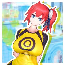 Rule 34 | 1girl, 3d, aiba ami, blue eyes, digimon, digimon story: cyber sleuth, female focus, goggles, goggles on head, long hair, red hair, sidetail, solo