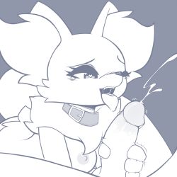Rule 34 | 1boy, 1girl, animal ears, blue background, braixen, breasts, collar, creatures (company), cum, ejaculation, erection, fox ears, furry, game freak, gen 6 pokemon, half-closed eye, handjob, heart, heart-shaped pupils, hetero, interspecies, medium breasts, monochrome, nintendo, nipples, nude, one eye closed, open mouth, orgasm, penis, personification, pinkcappachino, pokemon, pokemon (creature), pokephilia, saliva, simple background, smile, solo focus, symbol-shaped pupils, teeth, tongue, tongue out, uncensored
