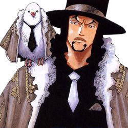 Rule 34 | 1boy, animal, bird, black hair, black shirt, coat, curly hair, enies lobby, facial hair, formal, frown, goatee, hat, hattori (one piece), jacket, lowres, male focus, necktie, oda eiichirou, official art, one piece, pigeon, rob lucci, shirt, shoulder perch, simple background, solo, suit, top hat, white background