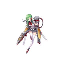 Rule 34 | 1girl, admiral hipper (warship girls r), ammunition belt, armor, black gloves, breasts, cannon, fingerless gloves, full body, gloves, green hair, grey skirt, hair between eyes, hair ornament, haluka (aixioo), large breasts, long hair, machinery, official art, pauldrons, pleated skirt, red eyes, school uniform, shoulder armor, skirt, solo, thighhighs, torpedo, transparent background, turret, warship girls r, white thighhighs, zettai ryouiki