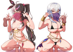 Rule 34 | 2girls, absurdres, ahoge, arabian clothes, armlet, bar censor, belly chain, bikini, black bikini, black bow, black hair, blush, bow, bracer, breasts, censored, cowgirl position, dancer, disembodied penis, fellatio, fellatio under mask, gem, gluteal fold, gold, grey hair, hair bobbles, hair bow, hair ornament, hairclip, hakase fuyuki, handjob, harem outfit, hetero, highres, jewelry, large breasts, licking, licking penis, long hair, looking at viewer, low twintails, mask, medium breasts, micro bikini, mouth veil, multicolored hair, multiple girls, navel, necklace, nijisanji, open mouth, oral, penis, pussy juice, red eyes, red hair, see-through, simple background, skindentation, smile, split-color hair, spread legs, squatting, straddling, streaked hair, string bikini, swimsuit, thighs, tongue, tongue out, twintails, two-tone hair, v, veil, velceed, very long hair, virtual youtuber, white background, white bikini, white hair, yorumi rena, yorumi rena (7th costume)