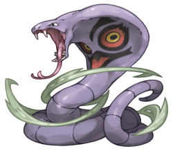 Rule 34 | arbok, creatures (company), fangs, forked tongue, full body, game freak, gen 1 pokemon, nintendo, no humans, pearl7, pokemon, pokemon (creature), simple background, solo, tongue, white background