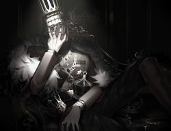 Rule 34 | 1boy, absurdres, belt, belt buckle, black clover, black hair, black nails, bracelet, buckle, chain, chain necklace, crown, dante zogratis, emblem, facial hair, frit 2, fur collar, gem, goatee, hair slicked back, hand on own face, head tilt, high collar, highres, jacket, jewelry, livery collar, long sleeves, looking at viewer, male focus, medal, military, military jacket, military uniform, mustache, nail polish, necklace, reclining, red eyes, red gemstone, ring, robe, short hair, shoulder strap, sideburns, single sidelock, solo, spade (shape), spotlight, throne, uniform