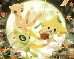 Rule 34 | 3others, celebi, commentary request, creatures (company), flower, full moon, game freak, gen 1 pokemon, gen 2 pokemon, gen 3 pokemon, jirachi, legendary pokemon, maiko (mimi), mew (pokemon), mieu (tales), moon, multiple others, mythical pokemon, nintendo, no humans, pokemon, pokemon (creature), tsukimi