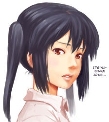 Rule 34 | 1girl, black hair, brown eyes, face, hard-translated, k-on!, lips, nagian, nakano azusa, realistic, revision, solo, third-party edit, translated, twintails