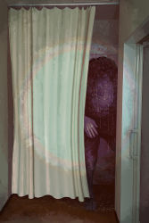 Rule 34 | creature, curtains, door, facing viewer, highres, indoors, no humans, open door, shiny skin, standing, toy(e), yuugai choujuu