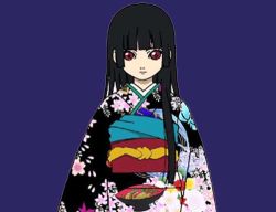 Rule 34 | 00s, black hair, enma ai, japanese clothes, jigoku shoujo, kimono, lowres, red eyes